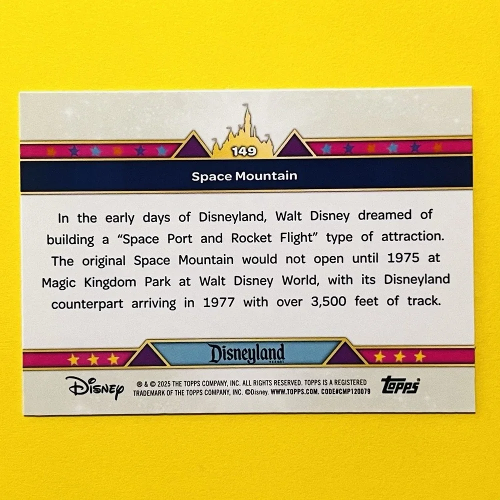 2025 Topps Disneyland 70th Anniversary Space Mountain Concept‎ Art #149 Disney